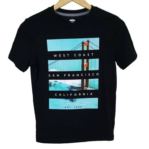 Old Navy Boys Golden Gate Bridge T Shirt Black Size 10 Short Sleeve San Fran - Picture 5 of 6